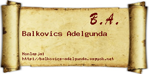 Balkovics Adelgunda névjegykártya